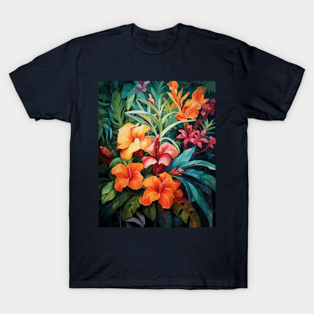 Vibrant Exotic Flower Pattern 3 T-Shirt by EpicFoxArt